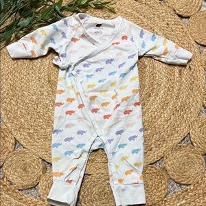Andy + Monica Kimono Style Elephant Rainbow Jumpsuit. Size 3-6mo